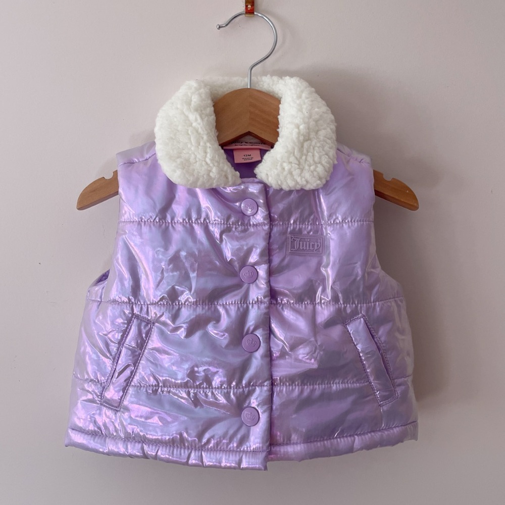 JUICY COUTUE NWOT Purple Metallic Barbiecore Girlhoodcore Vest